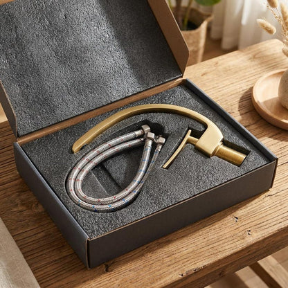 Modern Brushed Gold Swan Neck Faucet