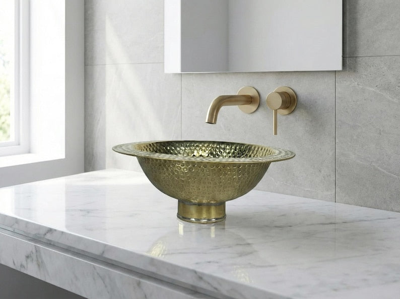 Gemini said Hand-Hammered Moroccan Brass Sink