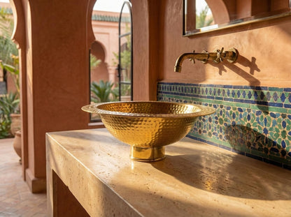 Gemini said Hand-Hammered Moroccan Brass Sink