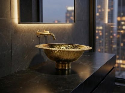 Gemini said Hand-Hammered Moroccan Brass Sink