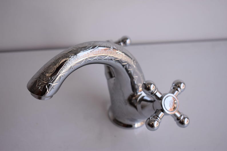 Tall Brushed Gold Vessel Sink Faucet