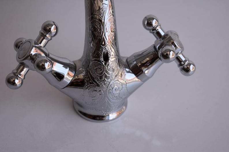 Tall Brushed Gold Vessel Sink Faucet