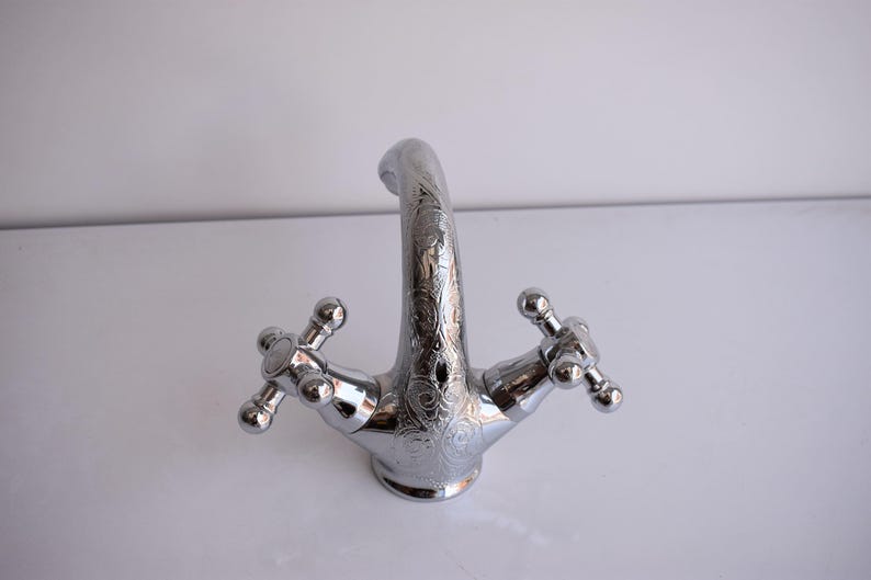 Tall Brushed Gold Vessel Sink Faucet