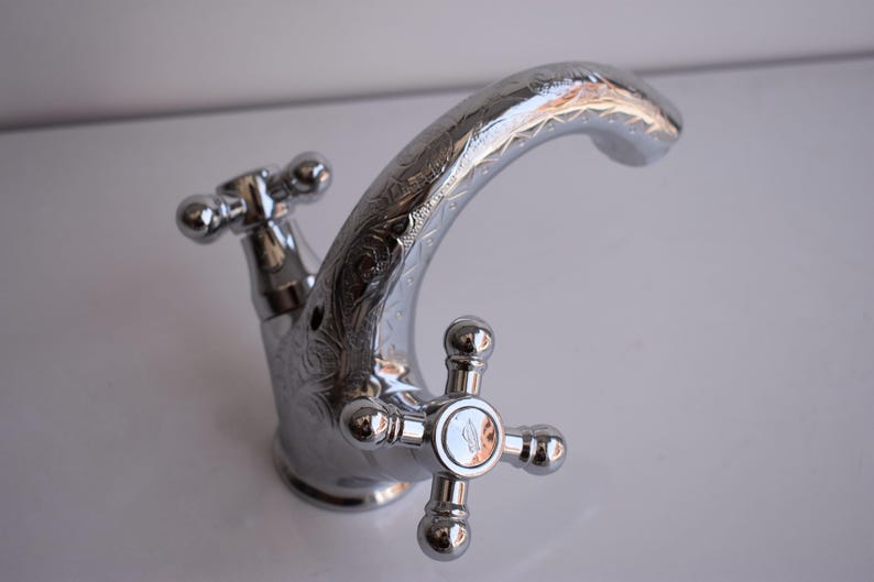 Tall Brushed Gold Vessel Sink Faucet