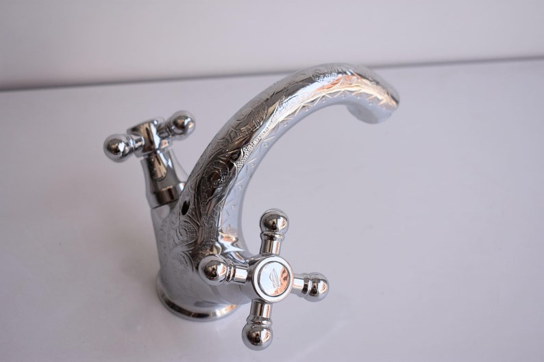 Tall Brushed Gold Vessel Sink Faucet
