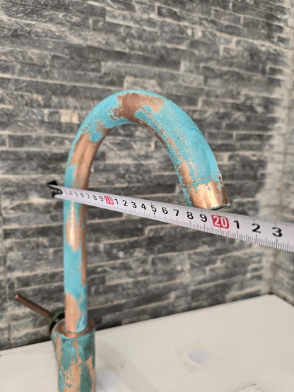 Copper Alchemy: Handcrafted Rustic Verdigris Arch Faucet