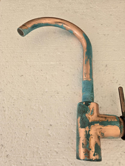 Copper Alchemy: Handcrafted Rustic Verdigris Arch Faucet
