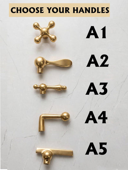 Handcrafted Brass Diamond Inlay Faucet