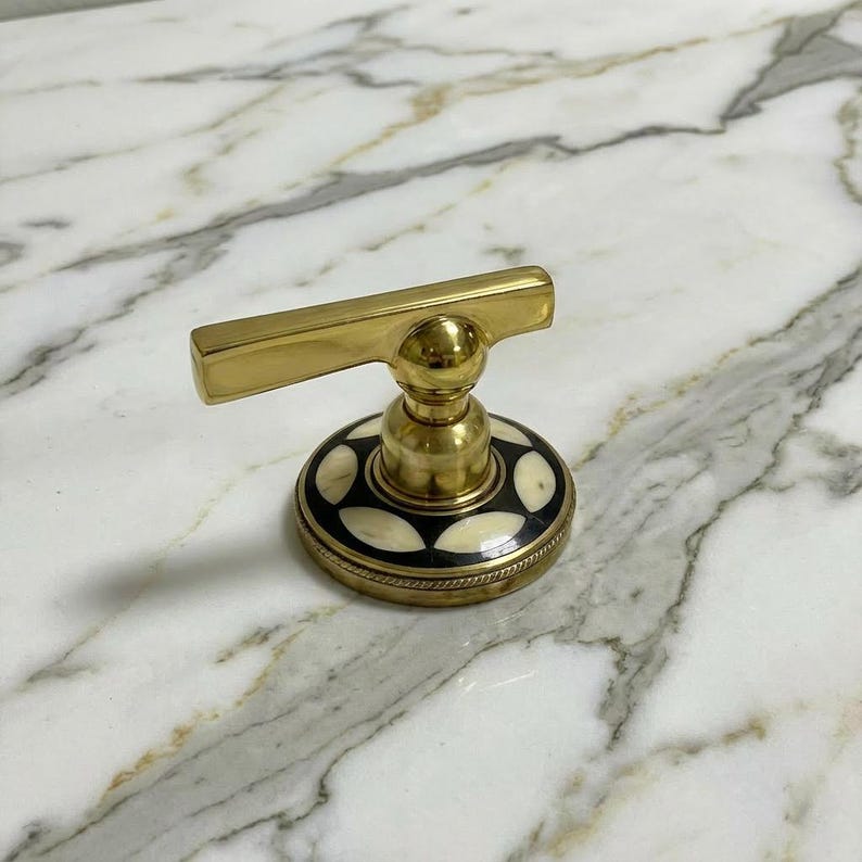 Handcrafted Brass Diamond Inlay Faucet