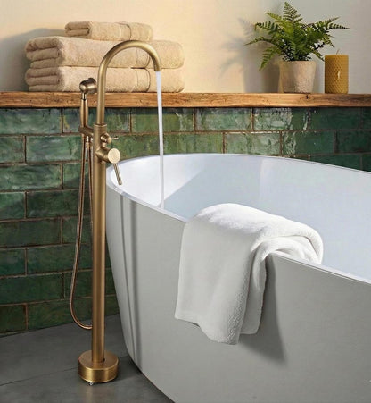 Luxurious Brushed Gold Freestanding Tub Filler