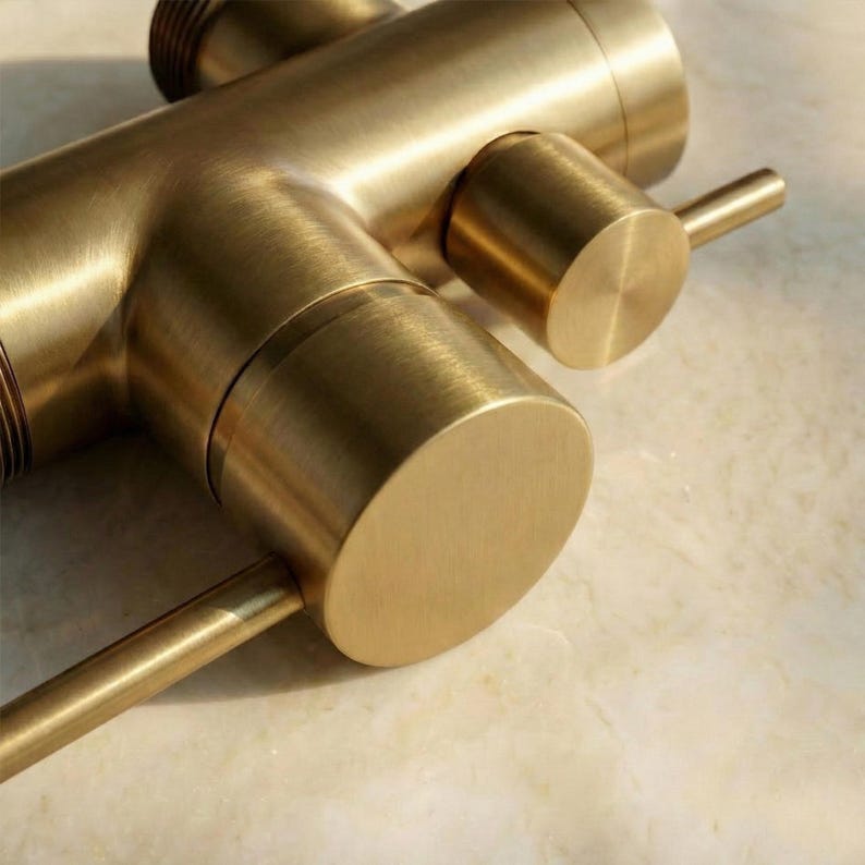Luxurious Brushed Gold Freestanding Tub Filler