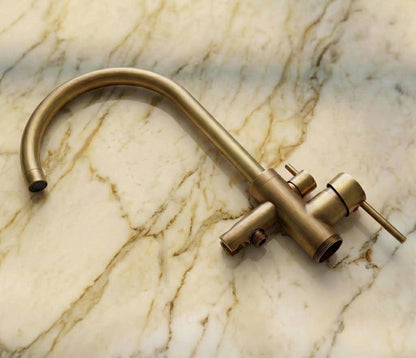 Luxurious Brushed Gold Freestanding Tub Filler