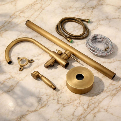 Luxurious Brushed Gold Freestanding Tub Filler