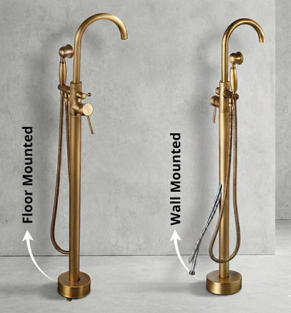 Luxurious Brushed Gold Freestanding Tub Filler