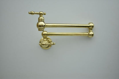 Unlacquered Brass Wall Mounted Pot Filler Faucet