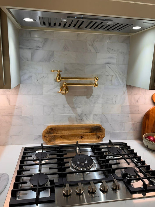 Unlacquered Brass Wall Mounted Pot Filler Faucet