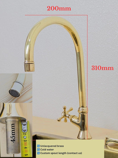 Classic Polished Brass High-Arc Kitchen Faucet