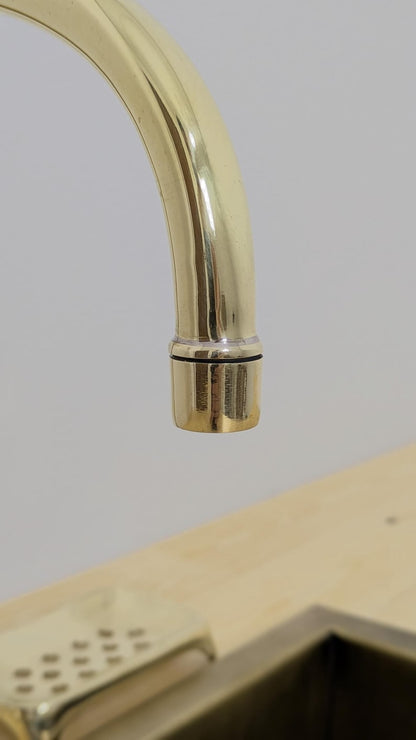 Classic Polished Brass High-Arc Kitchen Faucet