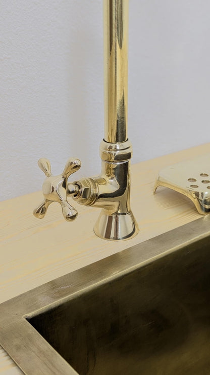 Classic Polished Brass High-Arc Kitchen Faucet