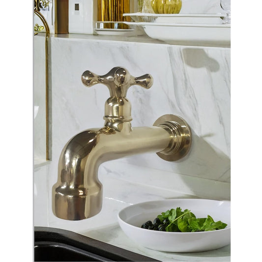 Polished Chrome Wall Mount Bathroom Faucet