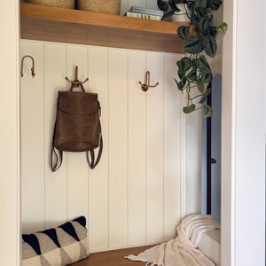 HRL Brass Double Hook Burnished Unlacquered Brass