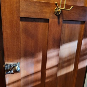 HRL Brass Double Hook Burnished Unlacquered Brass