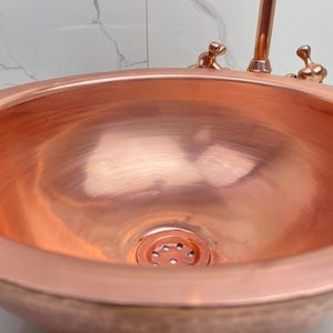 Polished Rose Copper Vessel Sink
