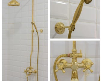 Handcrafted Moroccan Brass Shower System