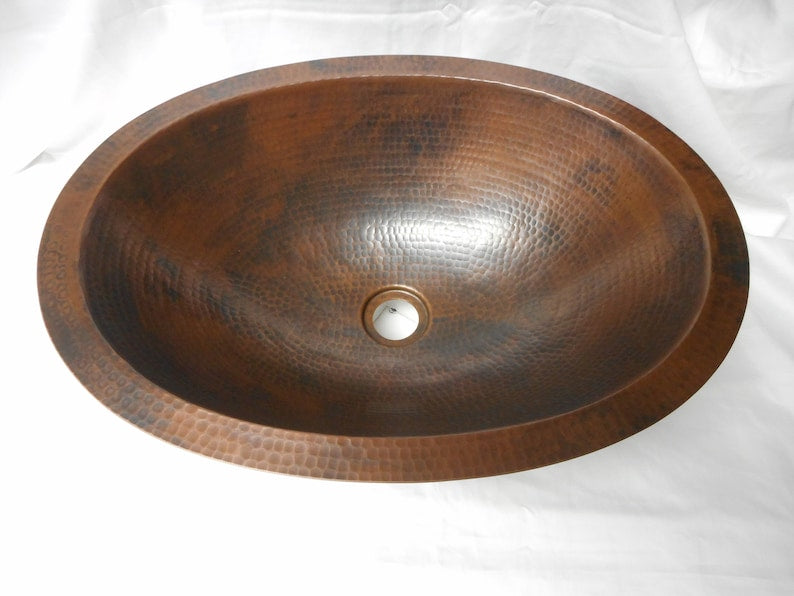 Tapered Antique Copper Vessel Sink