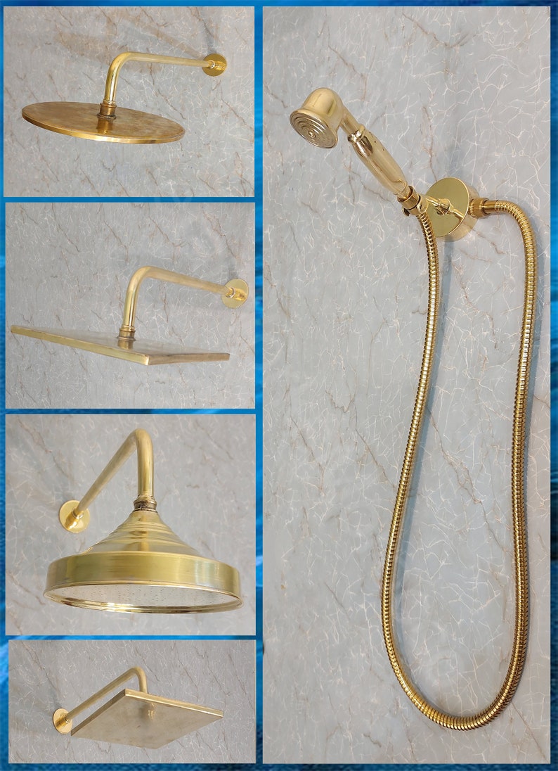 Antique Brass Exposed Rainfall Shower System