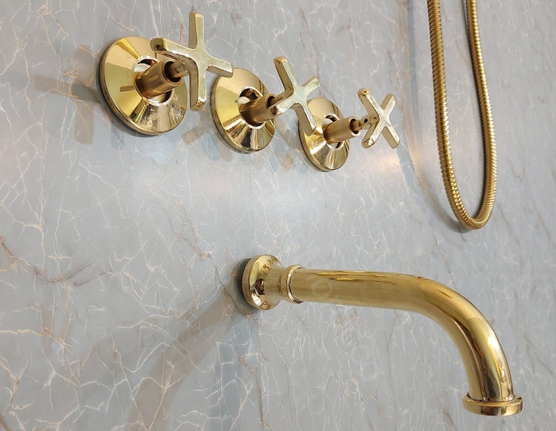 Antique Brass Exposed Rainfall Shower System