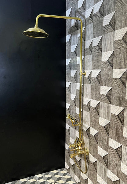 Industrial Gold Outdoor Rain Shower Column