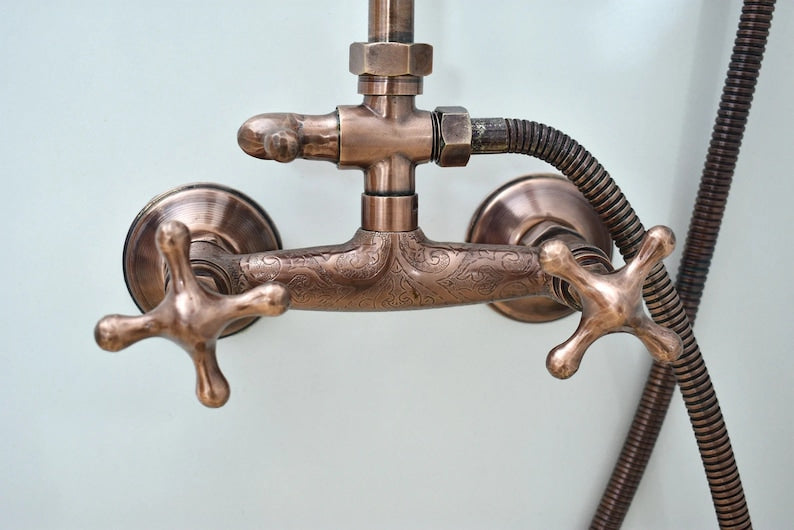 Copper Exposed Rainfall Shower System