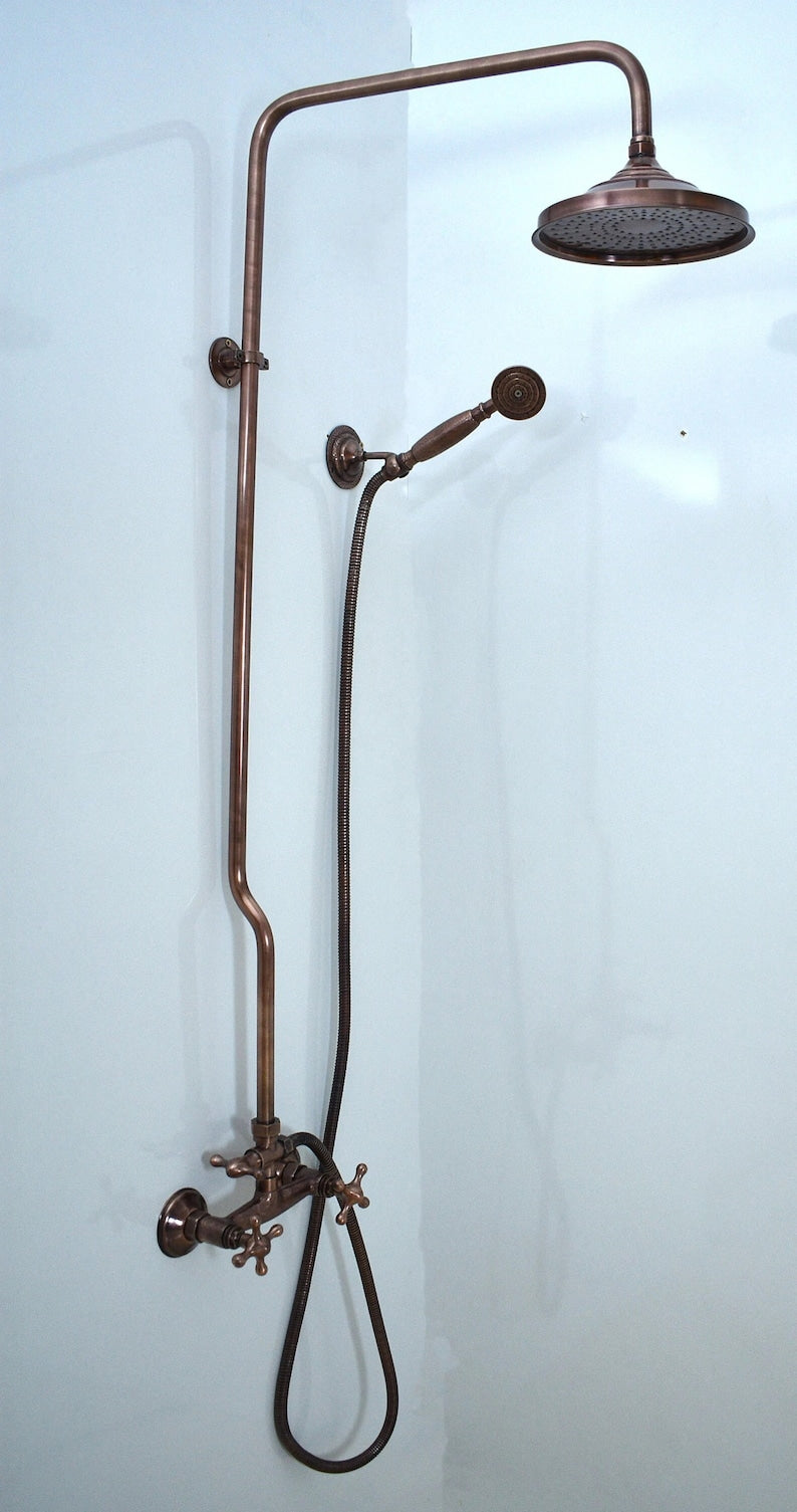 Copper Exposed Rainfall Shower System