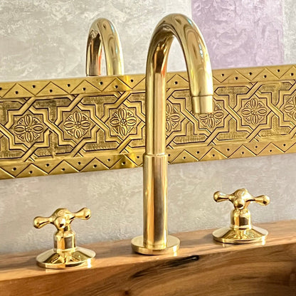 Luxury Polished Brass Widespread Vanity Faucet