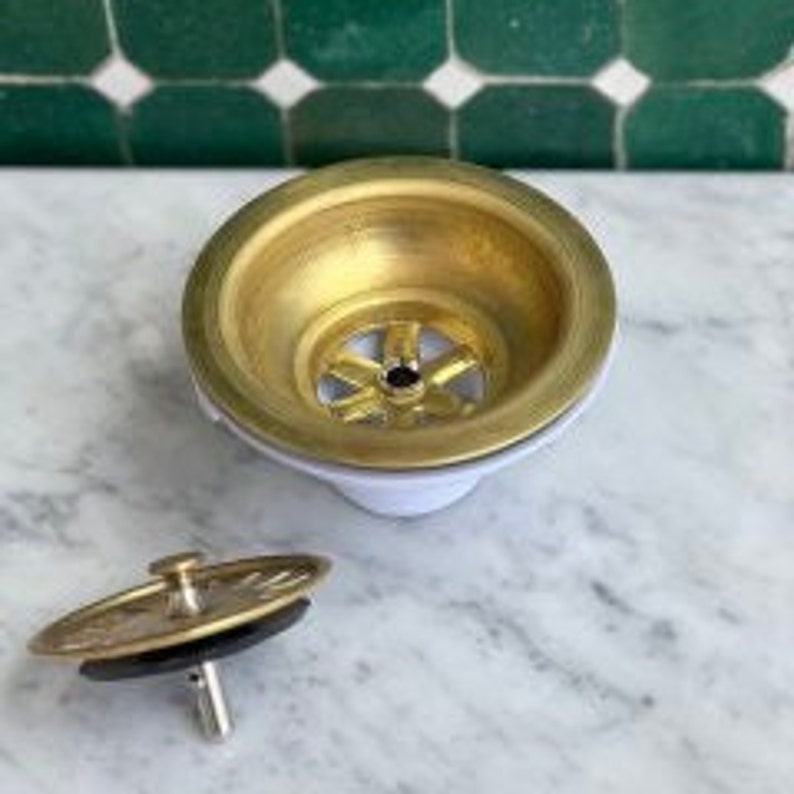 Vintage Unlacquered Brass Sink Strainer