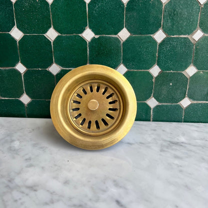 Vintage Unlacquered Brass Sink Strainer