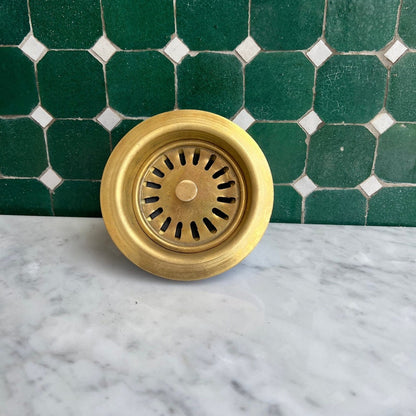 Vintage Unlacquered Brass Sink Strainer