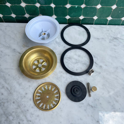 Vintage Unlacquered Brass Sink Strainer