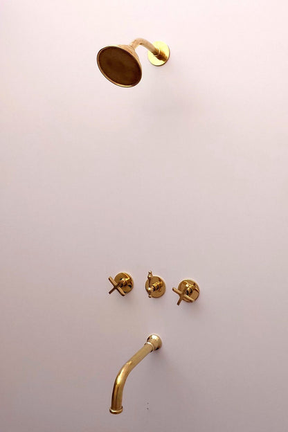 Moroccan Handcrafted Brass Rainfall Shower System