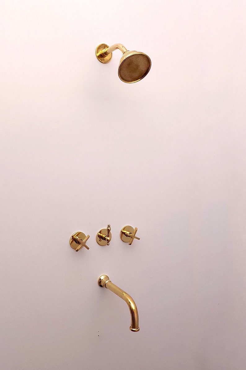 Moroccan Handcrafted Brass Rainfall Shower System