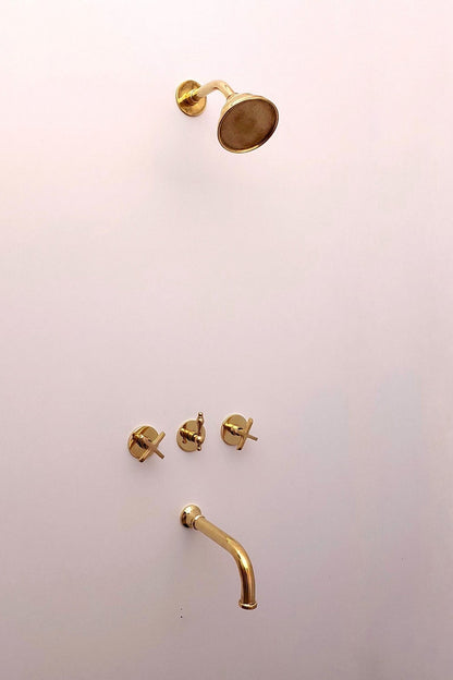 Moroccan Handcrafted Brass Rainfall Shower System