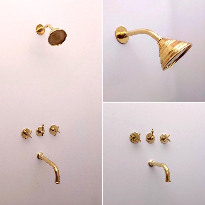 Moroccan Handcrafted Brass Rainfall Shower System