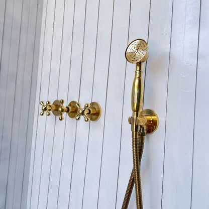 Antique Brass Exposed Rainfall System