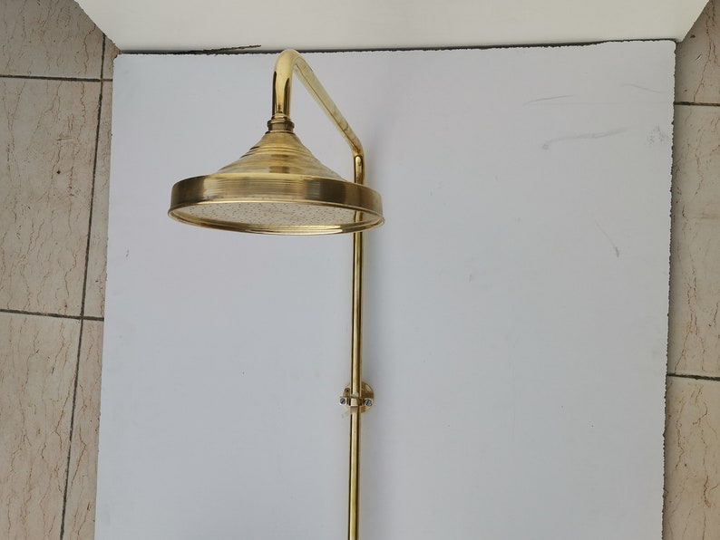 Unlacquered Brass Exposed Rainfall Shower System