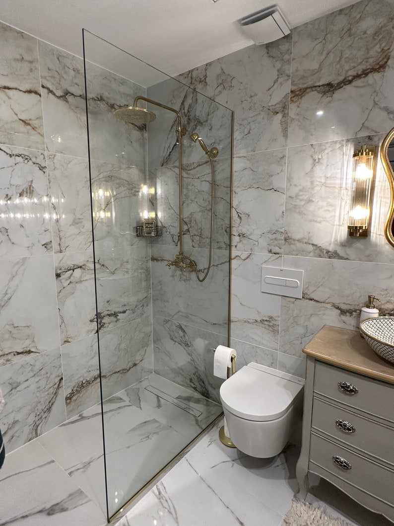 Antique Brass Exposed Rainfall Shower System