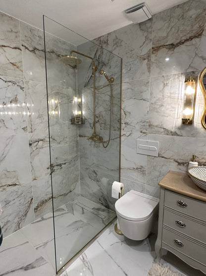 Antique Brass Exposed Rainfall Shower System