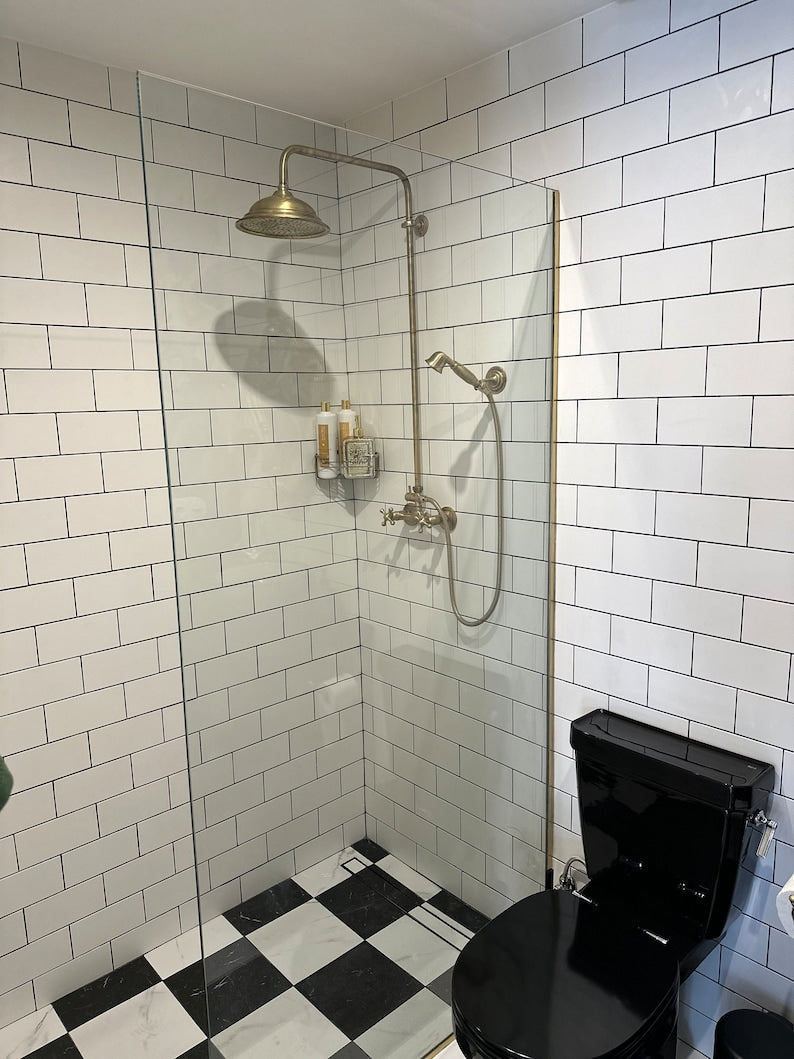 Antique Brass Exposed Rainfall Shower System
