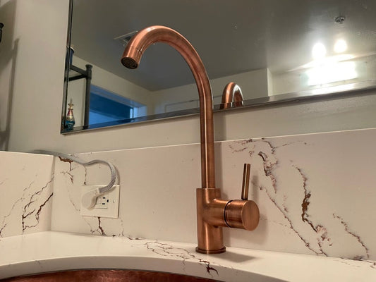 Luxury Copper-Finish Bathroom Faucet