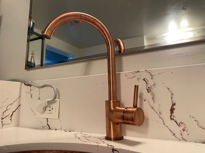 Luxury Copper-Finish Bathroom Faucet